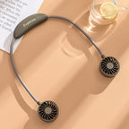 Portable Neck Fan With Dual Adjustable Heads USB Rechargeable Quiet Brushless Motor