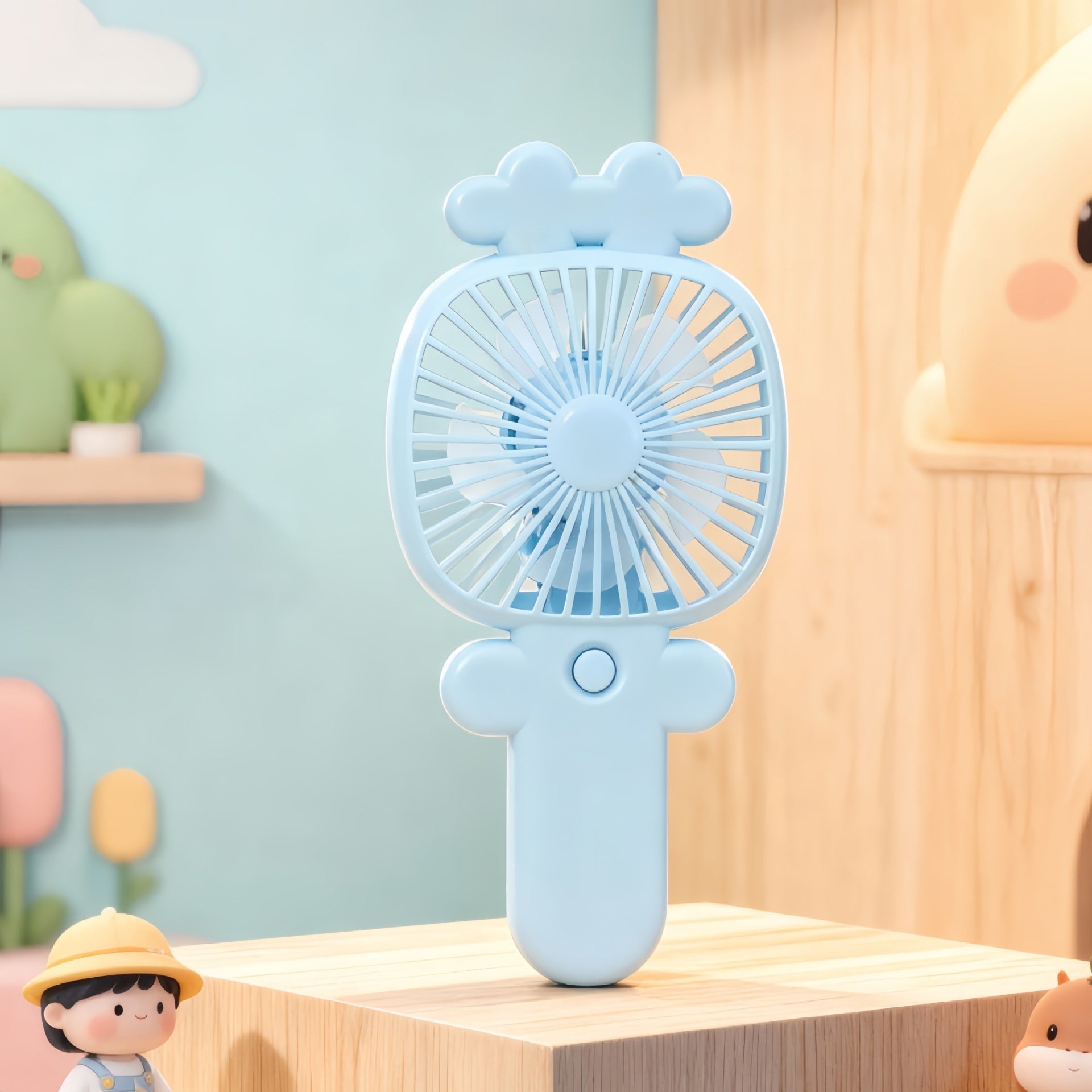 Portable Mini Hand Fan USB Rechargeable Quiet Operation Ergonomic Handle Compact Lightweight Design