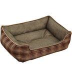 Unisex Pet Bed Soft Plush Lining Ergonomic Raised Edge Removable Cover