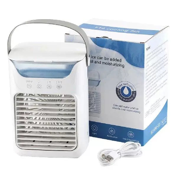 Portable Evaporative Air Cooler with Removable Ice Container Whisper-Quiet Fan Compact Personal Cooler