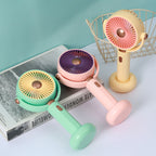 Portable Handheld Fan USB Rechargeable 3-Speed Compact Lightweight with Stand