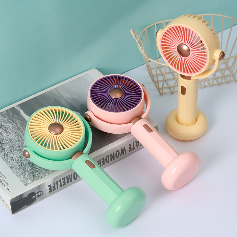 Portable Handheld Fan USB Rechargeable 3-Speed Compact Lightweight with Stand