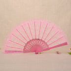 Ladies Lace Hand Fan Elegant Floral Pattern Lightweight Portable