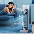 Personal Evaporative Air Cooler USB Powered Compact Vertical Tower with Digital Display and Adjustable Louvers