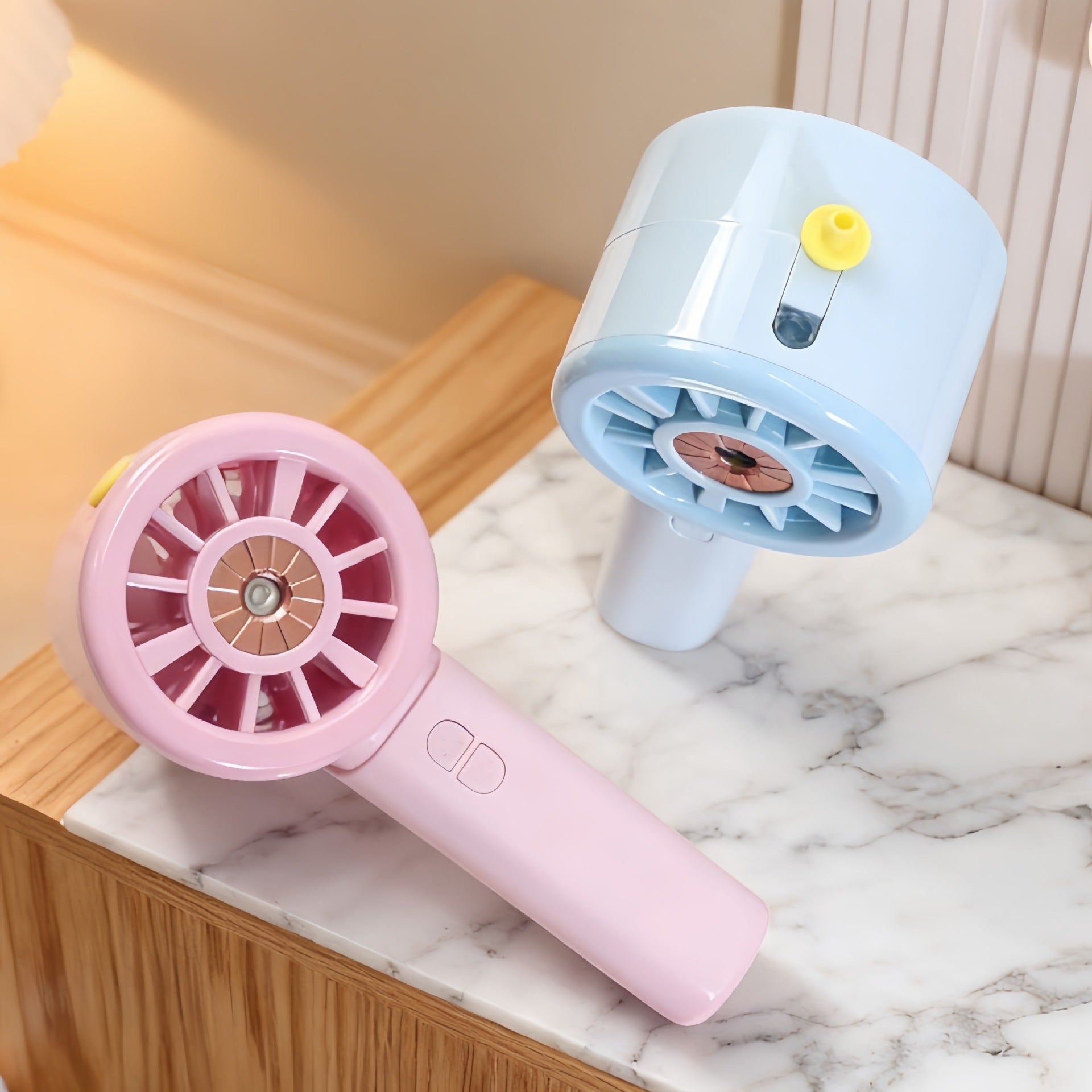Portable Mini Handheld Fan with USB Rechargeable Misting Function Lightweight for Women