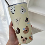 Insulated Stainless Steel Mug with Funny Animal Design Leak-Proof Lid Ergonomic Handle