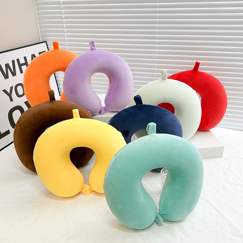 Ergonomic Neck Pillow with Velvety Cover Lightweight Portable Travel and Office Support