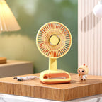 USB Desk Fan Rechargeable Portable Quiet Mini Fan with Adjustable Head and Non-Slip Base