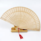 Women's Foldable Plastic Fan with Exquisite Filigree Pattern Elegant Hand Fan
