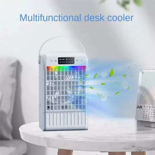 Portable Evaporative Table Fan with Handle Adjustable Multi-Speed Desktop Cooler