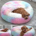 Women's Cozy Round Pet Bed Soft Plush Non-Slip Indoor Outdoor Dog Cat Bed