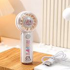 Portable Handheld Fan with Bear Design USB Rechargeable Lightweight Personal Fan