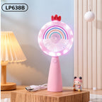 Portable Multifunction Fan with LED Light USB Rechargeable Handheld Cooling Fan