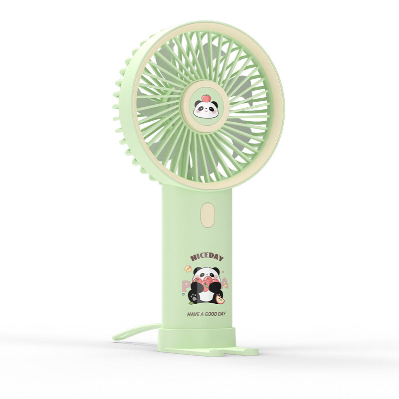 Portable Handheld Fan USB Rechargeable Cute Panda Design 3 Speeds Lightweight