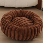 Round Plush Pet Bed with High Edges Ultra-Soft Hypoallergenic for Cats and Small Dogs