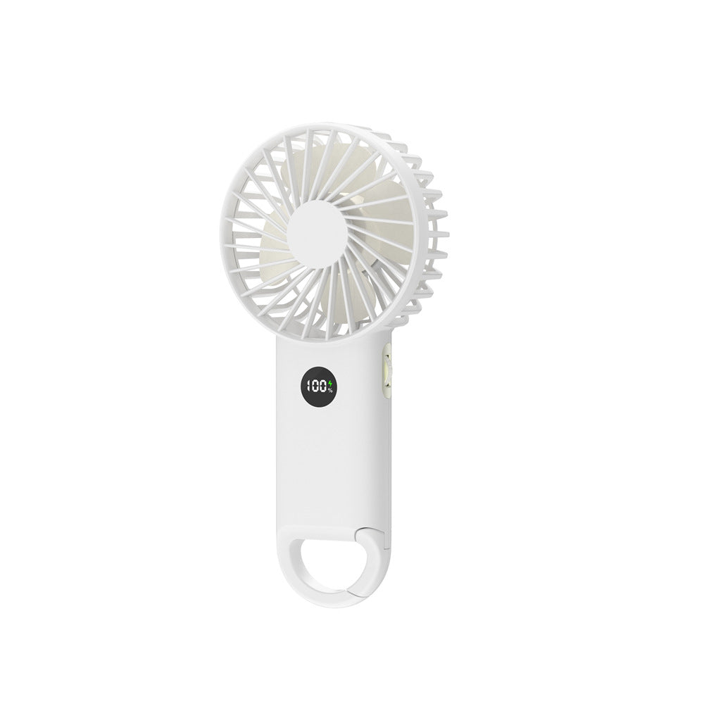 Portable Handheld Fan Rechargeable Battery 3 Speed Settings LCD Display Compact Lightweight