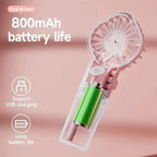Rechargeable Handheld Mist Fan with Removable Water Tank and Adjustable Airflow Unisex One Size