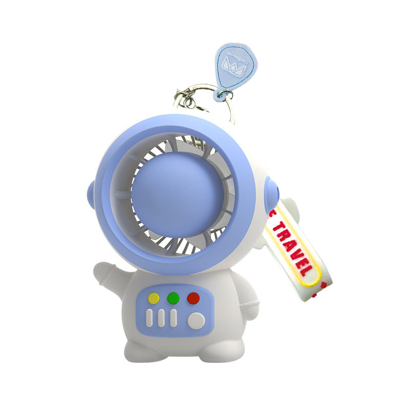 Women's Portable Mini Fan Astronaut Design USB Rechargeable Keychain Compact
