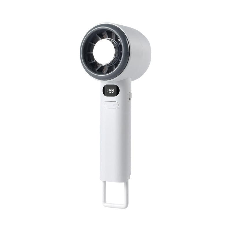 Portable Handheld Fan with Digital Temperature Display USB Rechargeable Adjustable Speed
