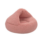 Unisex Plush Pet Cuddle Cave Soft Cozy Bed with Non-Slip Bottom for Small to Medium Pets