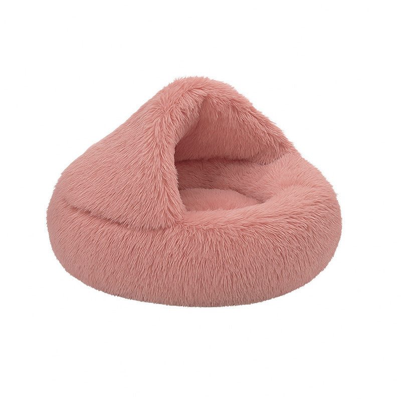 Unisex Plush Pet Cuddle Cave Soft Cozy Bed with Non-Slip Bottom for Small to Medium Pets