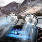 Dual-Head USB Car Air Vent Fan Portable Adjustable Airflow Cooling Fan for Vehicle