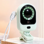 Portable Table Fan with LCD Display USB Charging Port Compact Lightweight for Home Office Travel