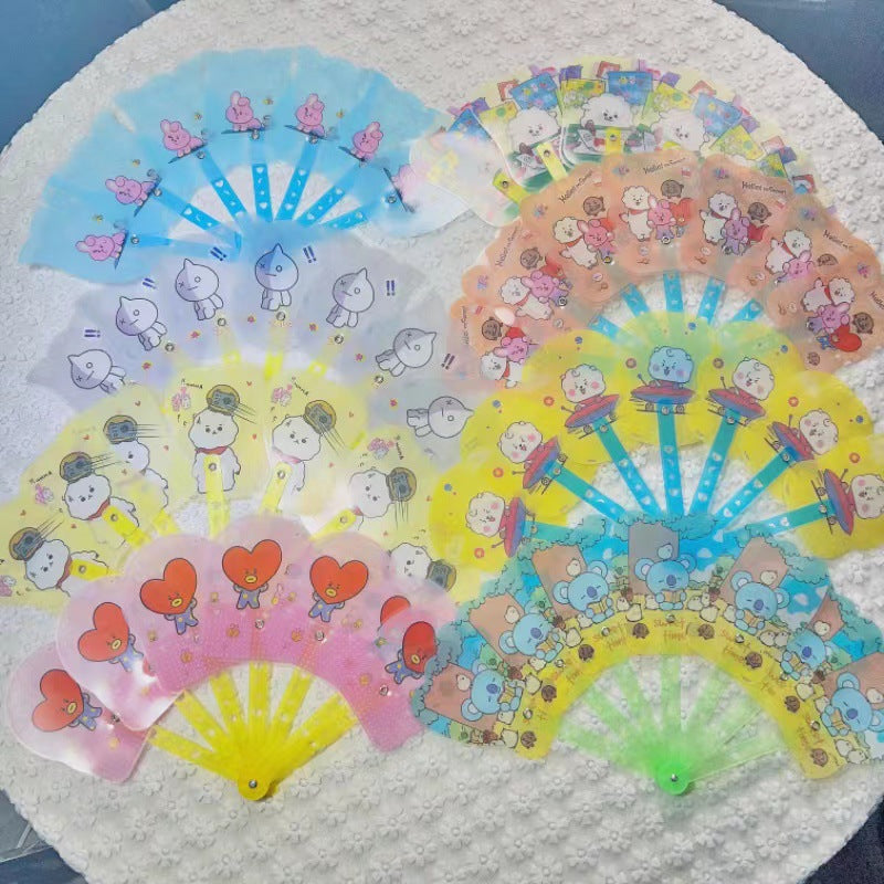 Ladies Fan Colorful Animal Motifs Lightweight Portable Handheld Fan