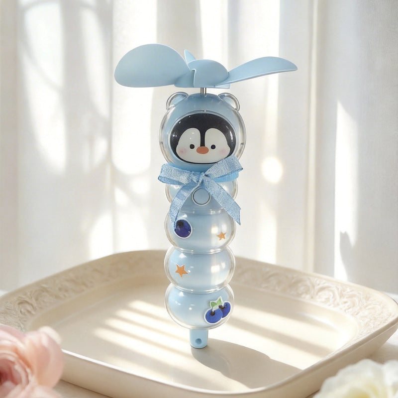 Rechargeable Portable Handheld Fan with Soft Blades and Cute Animal Head Design