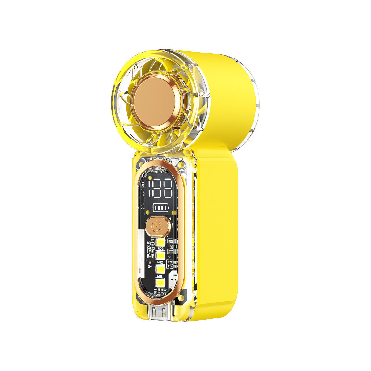 Portable Mini Fan Rechargeable Battery LED Display Multiple Speeds Compact Lightweight
