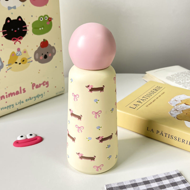 Insulated Ladies Water Bottle BPA-Free Plastic Flip-Top Lid Ergonomic Animal Design