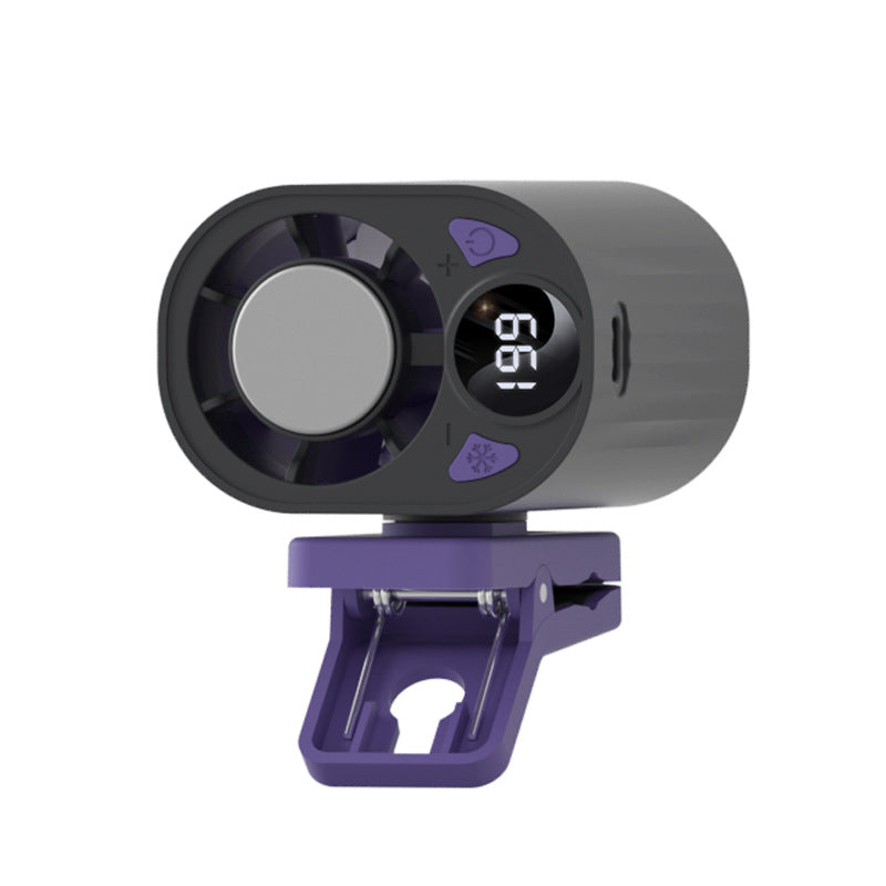 Clip-On Personal Cooling Fan Portable Adjustable Speed Digital Temperature Display