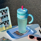 Multifunctional Coffee Mug with Reusable Straw Leak-Proof BPA-Free Plastic for Hot and Cold Drinks