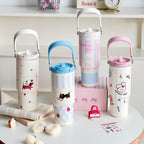 Insulated Stainless Steel Water Bottle for Women with Cute Dog Design Leak-Proof Lid
