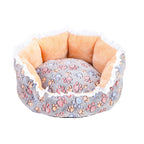 Women's Cozy Pet Bed Soft Fabric Raised Walls Decorative Edge Small Medium Pets