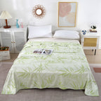 Bowlift Cotton Comforter Soft Breathable Leaf Pattern Green Duvet for Women