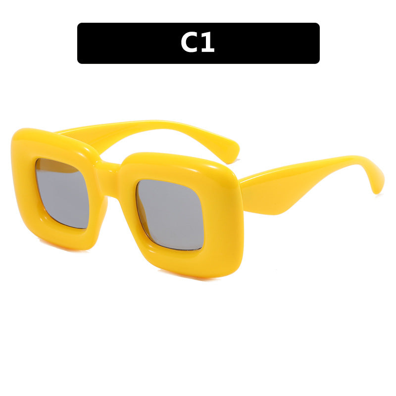 Women Rectangular Sunglasses Wide Frame UV Protection Lightweight Comfortable Fit