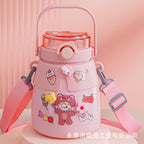 Women’s Colorful BPA-Free Leak-Proof Water Bottle with Carry Handle and Adjustable Strap