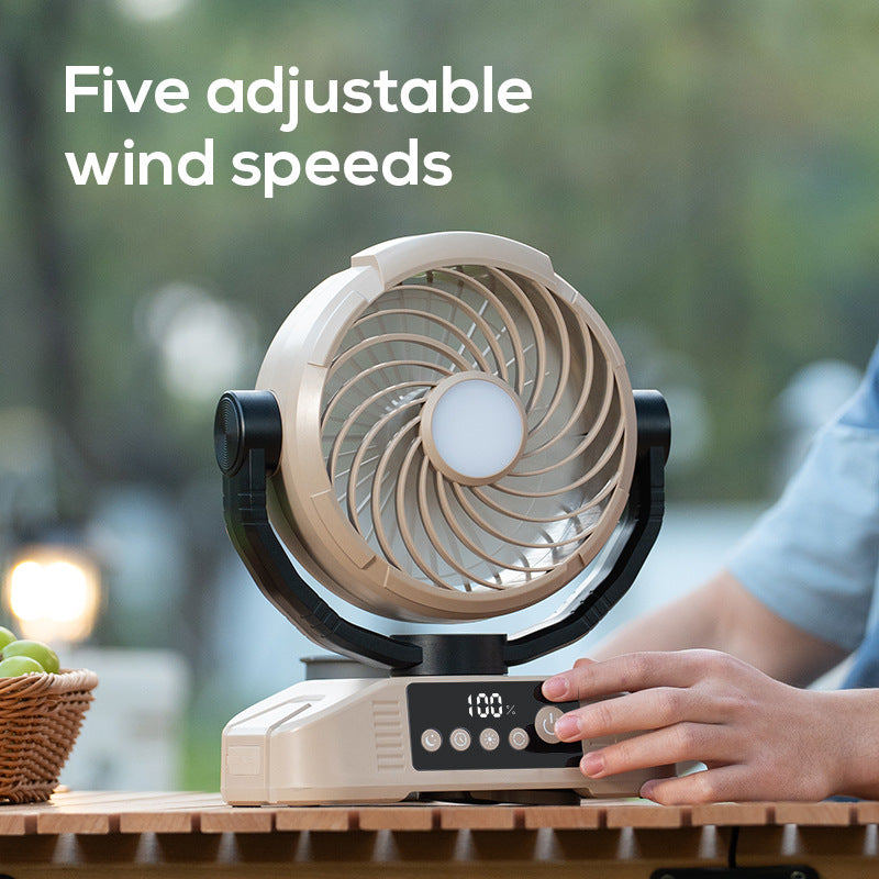 Portable Rechargeable Desk Fan Compact Lightweight 360-Degree Rotation Adjustable Speed