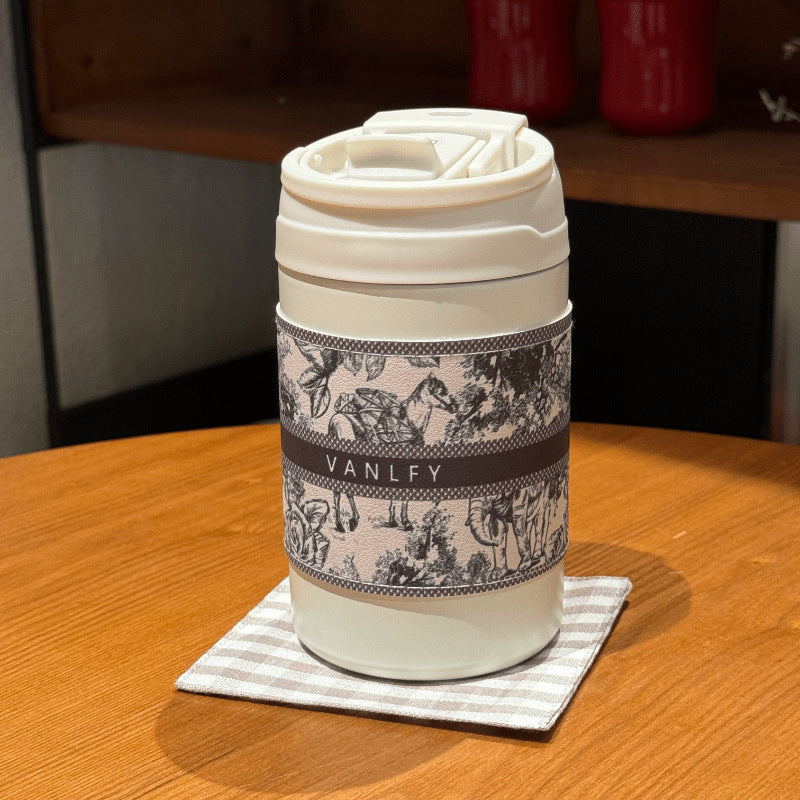Women's Insulated Coffee Mug 350ml Spill-Proof Lid Hot and Cold Drink Tumbler