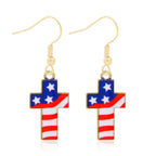Women's Lightweight Star Earrings Enamel Flag Design Fishhook Closure Zinc Alloy