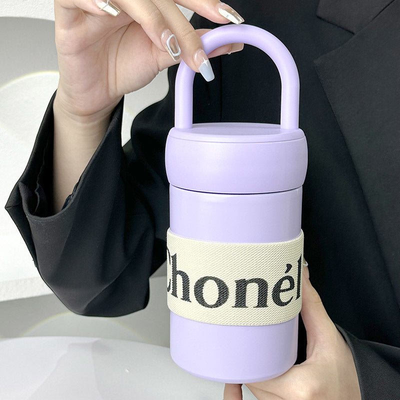 Ladies Insulated Water Bottle with Ergonomic Carry Handle BPA-Free Thermal Flask