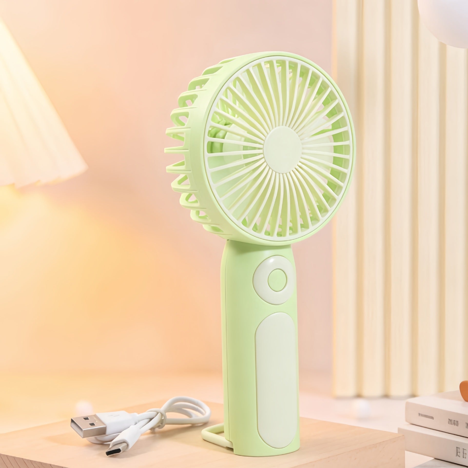 Portable Mini Fan USB Rechargeable Quiet Operation Stepless Speed Adjustable Compact Lightweight