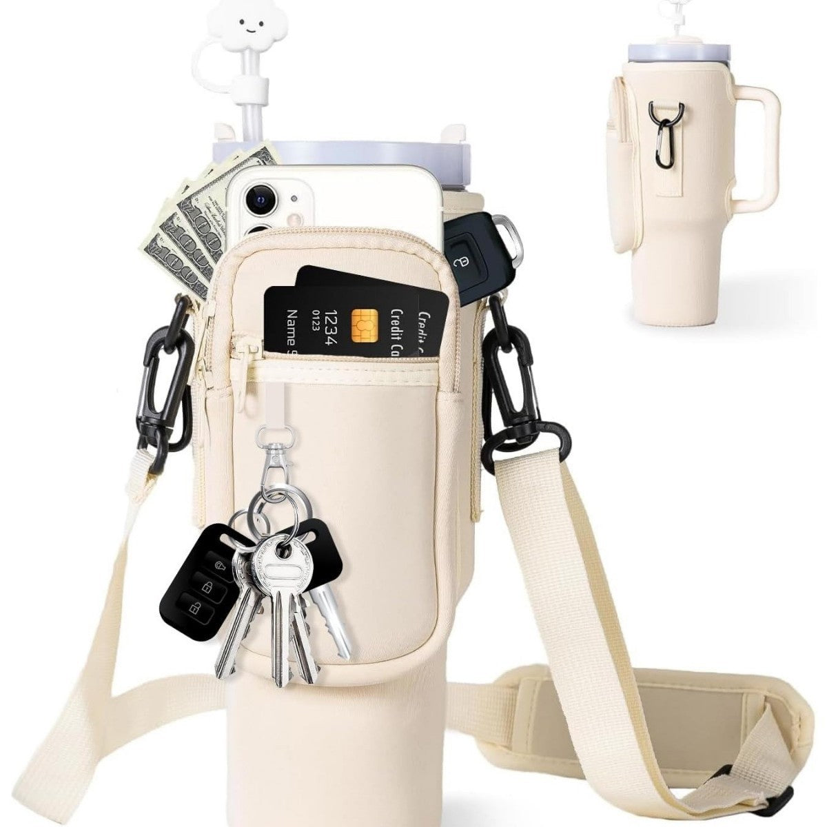 Women's Insulated Water Bottle with Versatile Carrying Bag Durable and Stylish Design