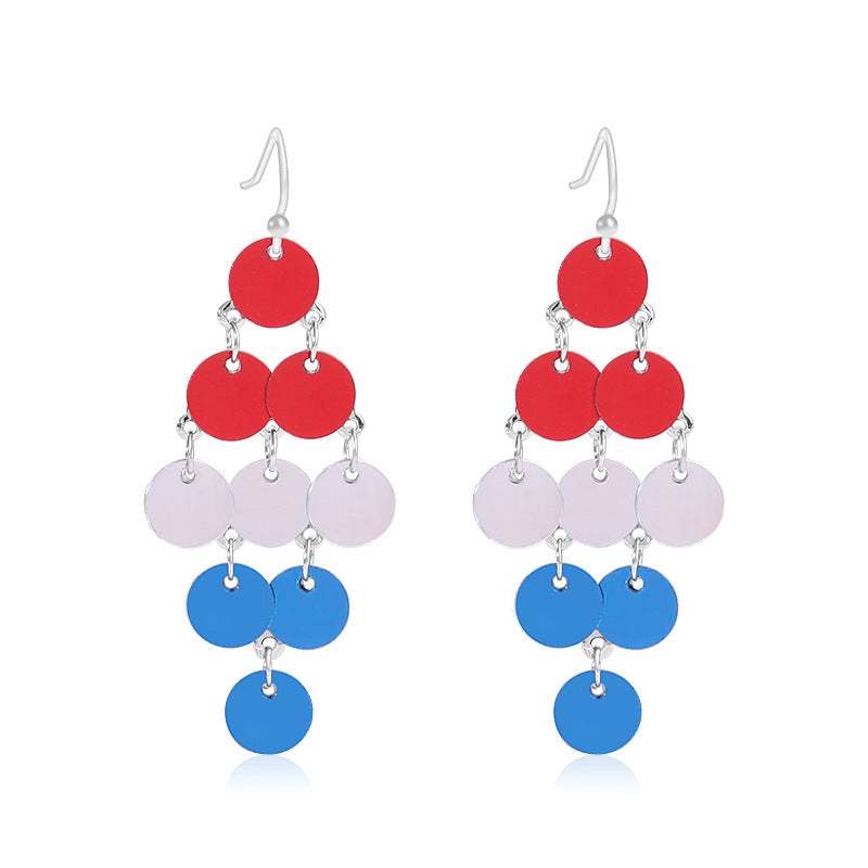 Women's Lightweight Star Earrings Enamel Flag Design Fishhook Closure Zinc Alloy