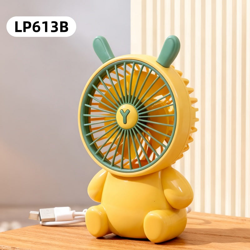 Ladies Table Fan USB-Powered Compact Animal Design Adjustable Airflow Desk Fan