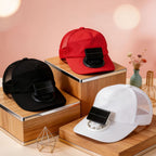 Ladies Cooling Cap with Integrated Solar Fan Breathable Mesh USB Rechargeable Lightweight