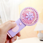Portable Mini Hand Fan USB Rechargeable Lightweight Quiet Operation with Flower Design