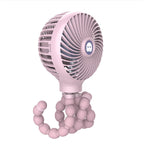 Flexible Tripod Mini Desk Fan Portable USB Rechargeable Adjustable Positioning Compact Cooling Fan