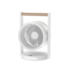 Design Table Fan With Wooden Handle Adjustable Speeds Quiet Compact Desk Fan